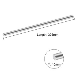 iMeistek 304 Stainless Steel Round Rods, 305 mm Length Diameter 10 mm Solid Stainless Steel Metal Round Shaft Rod for DIY Crafts (Pack of 2)