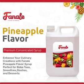 Fanale Premium Flavoring Concentrated Syrup for Bubble Tea 11 lb | Pineapple Flavor Syrup | for Boba Tea, Smoothies, Slushes, Desserts | 11lb | Pack of 4 | SRP100-CS
