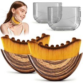 Lymphatic Contour Face Brush for Sculpting – Anti-Puffiness, Detox & Lift, Improves Skin Glow & Absorption – Precision-Fit Massager for Daily Tension Relief 2 Pack (Brown)