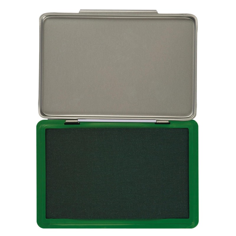 Q Connect Large Stamp Pad Metal Case - Green