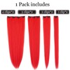 Dcbaboo 24 inches Clip in Hair Extension Long Straight Red