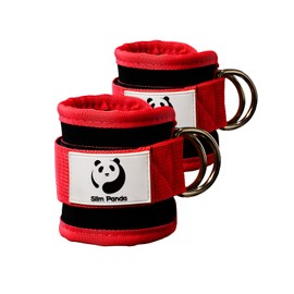 Slim Panda Ankle Strap for Cable Machine Attachments, Resistance Bands for Kickbacks, Glute Workouts, Leg Extensions, Curls, and Hip Abductors for Men and Women (Red)