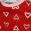 Koala Kids Baby Newborn Red Candy Cane Hearts Footed Romper