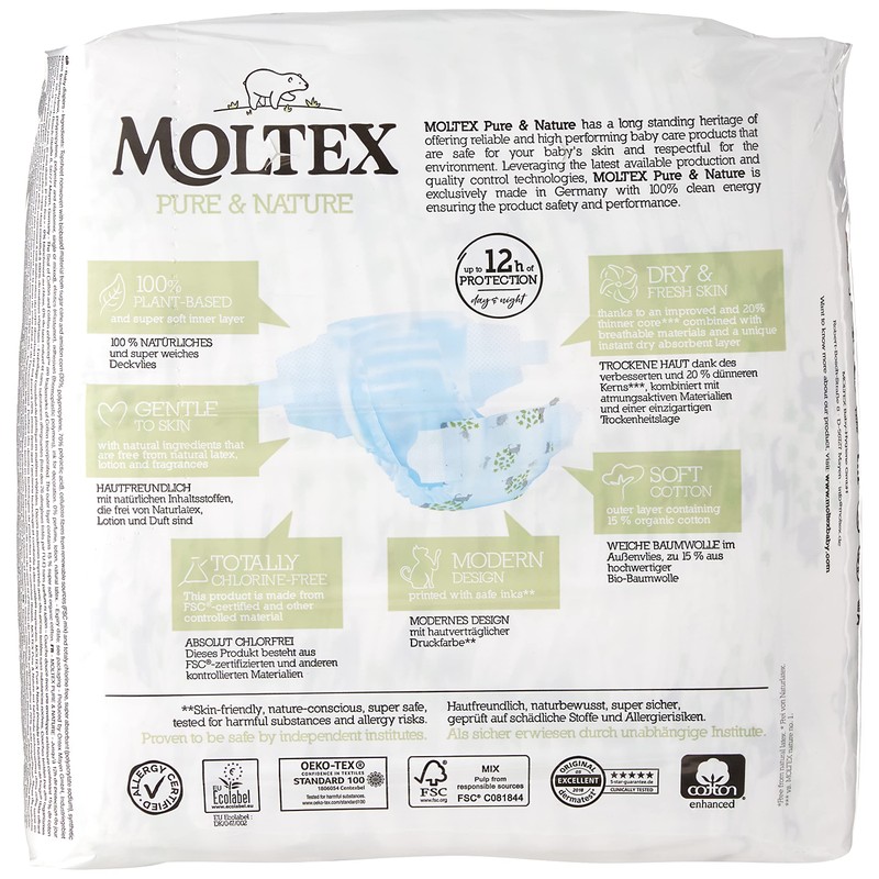 Ontex Moltex Pure & Nature Maxi, Size 4, Pack of