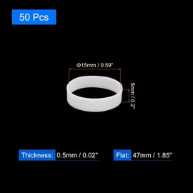 uxcell 50Pcs Silicone Rubber Bands, 15x5mm Rubber Bands Rings Cable Ties Strong Elastic Bands Non-slip for Cord Wrapping Bag Wraps, White