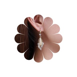 Yheakne Boho Crystal Leaf Earrings Gold Leaf Drop Earrings Vintage Opal Leaf Dangle Earrings Moonstone Leaf Earrings Jewelry for Women and Girls