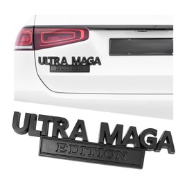 Gasedin Ultra MAGA Edition Car Decals, 3D Raised Letter Metal Fender Badge Sticker, Classic Vehicle Decoration Embossed Decal with Strong Adhesive, Exterior Car Accessories (Black)