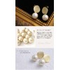VINGTAINE Gold Plated Cotton Pearl Earrings, Titanium Post, P1397, Titanium
