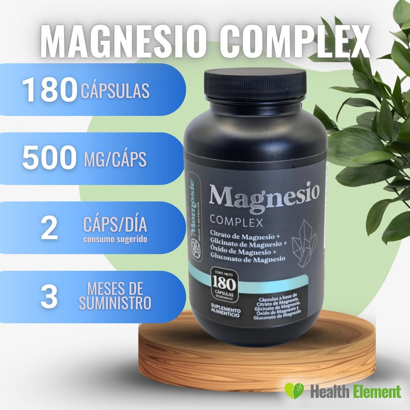 Magnesio Complex | 4 Magnesios Citrato, Glicinato, Gluconato y Óxido