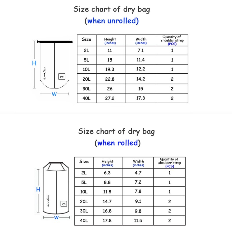 OMGear Waterproof Dry Bag Camping Dry Sack With Phone Pouch