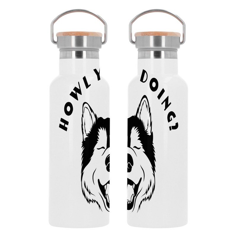 Edelstahl Thermo Isolierte Trinkflasche - Howl You doing ? Dog