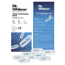Mr.Whitener Teeth Whitening Refill Kit – 8 Gel Pods (33.6ml) – Peroxide-Free, Vegan, Pap Pro Formula – Safe for Sensitive Teeth – Fast Acting Tooth Whitener, LED Kit Compatible