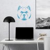 Transparent Decal Stickers Of American Bully Icon Dog Head (Azure