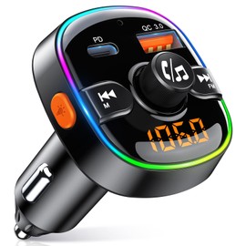 Niweya FM Transmitter for Car Bluetooth, PD 36W & QC3.0 18W FM Bluetooth Adapter 5.3 Radio Car Kit, Hands-Free Calling & 7-Color Backlit, Wireless Bluetooth Transmitter Aid TF Card & Voice Assistant