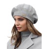 Braxton Grey - Warm Lined Wool Angora Knit Berets -