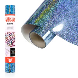 Siser Holographic Sky Blue, 30 cm x 0.5 m, Holographic Thermal Transfer Vinyl for Customising Fabrics, Clothing and Accessories, Craft Items, Easy to Cut