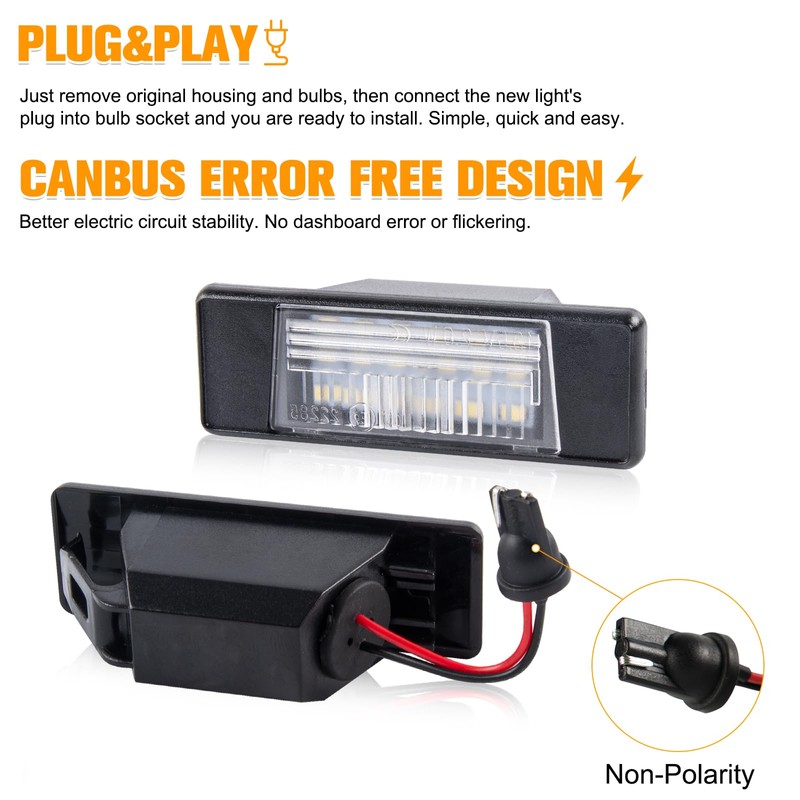 Gempro Led License Plate Light Tag Lamp Assembly Compatible with