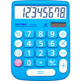 CATIGA Desktop Calculator 8 Digit with Solar Power and LCD Display, Big Buttons, for Home, Office, School, Class and Business, 4 Function Small Basic Calculators for Desk, CD-8185