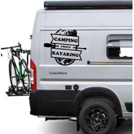 Increation Camping and Kayaking Camper RV Truck Decal, Custom Camping Sticker, Travel Logo.