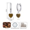 Philip Jones Tigers Eye Gemstone Heart Charm Hoop Earrings