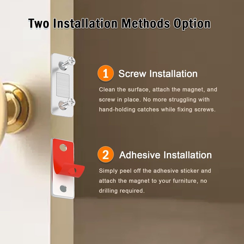 Magnetic Door Catch 10 Pack -Ultra Thin Magnets with Adhesive