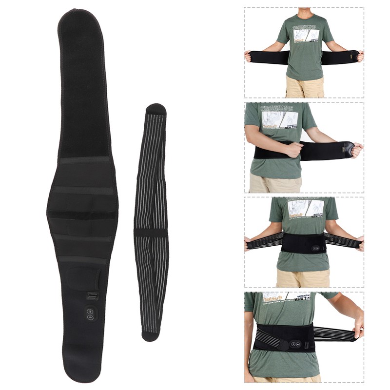 Electric Waist Back Belt Heat Therapy Massage Lumbar Brace Support