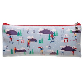 Puckator Peak Season Ski Design Pencil Case - School Equipment Stuff - Pencil Cases - Large Capacity Preppy Pencil Case - Zipper Pouch - Office Essentials - Pencils Case Cute - Pencilcase - Pen Case