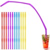 Geiserailie 12 Pieces Flexible Drinking Straws Extra Long Bendy Plastic