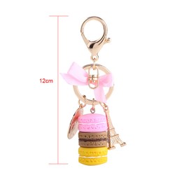 SEAFRONT Colorful Macaroon Keychain Alloy Eiffel Tower Keychain Keychain Bag Pendant Car Charm Decoration Keychain Total Length 12cm (Green)