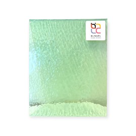Wissmach Stained Glass Sheet and Mosaic Glass: Pale Blue Green English Muffle (4"x6"-1 Sheet) | Curated by BiNARi Glass Studio