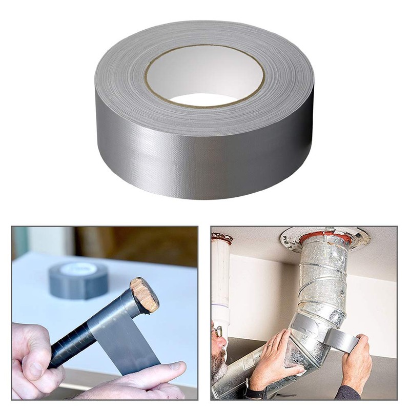 2 Rolls Strong Heavy Duty Silver Duct Tape 48mm x