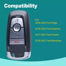 mec-automotive For 2018 2019 2020 2021 Ford Fusion Mustang Remote Smart Key Fob 164-R8150