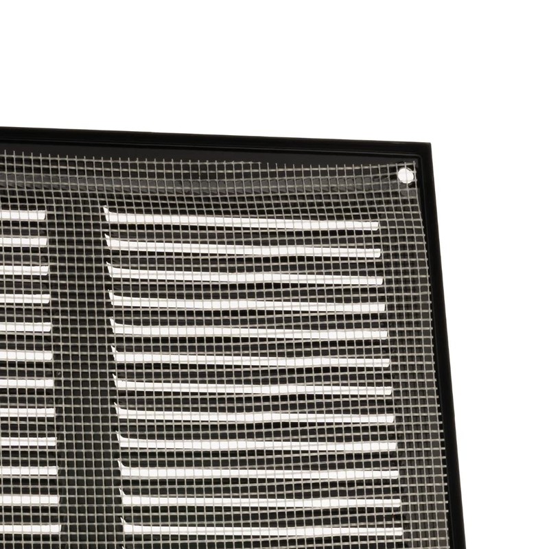 EUROPLAST Black 14x6 Duct Opening Vent Cover with Screen Mesh