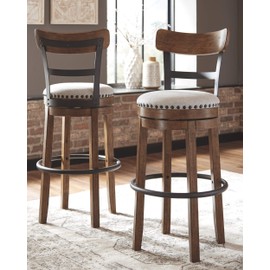 Signature Design by Ashley Valebeck 30" Farmhouse Pub Height Barstool, Brown
