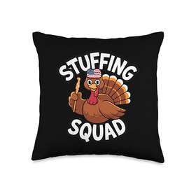 Thanksgiving Turkey Stuffing Squad Thanksgiving Turkey Throw Pillow