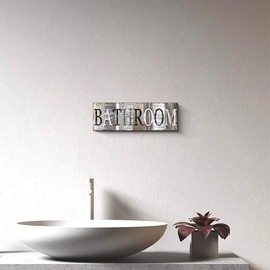 Bathroom Wall Art Decor Bathroom Sign Inspirational Motto Canvas Prints (With Solid Wood Inner Frame) (Bathroom, 6 x 17 inch)