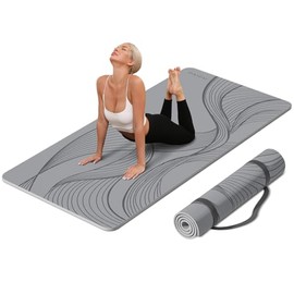 PAIDU Tapete de Yoga 183x91x1 cm Extra Ancho Grueso Antideslizante | Cómodo para estiramiento; ideal para estudio, gimnasio y entrenamiento en casa; f