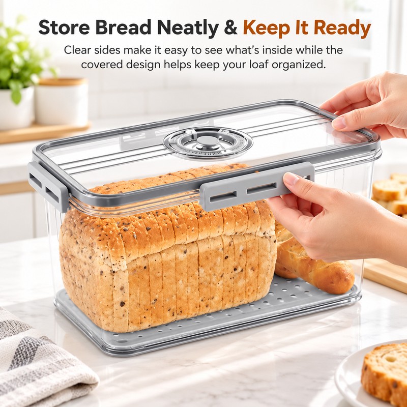 Bread Storage Container for Kitchen Organization – 32.5 × 17.5