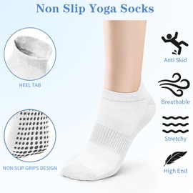 Oumida 3 Paar Yoga Socken Anti Rutsch Socken Damen, Rutschfeste Stoppersocken für Pilates Barre Ballett Tanz Trampolin Krankenhaus, Reha, Heim Sox EU 36-41