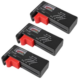 UMLIFE 3Pack Battery Tester, Universal Battery Checker Small Battery Tester for AAA AA C D 9V 1.5V Button Cell - Battery Tester for Household Batteries BT-168