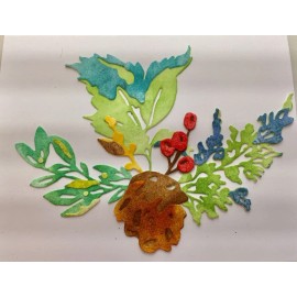 Sizzix Tim Holtz Die Cuts * Holiday Brushstroke #2 * White Cardstock * Three Sets - White Cardstock