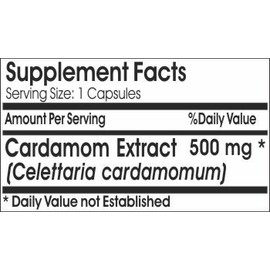 Cardamom Extract 500mg // 100 Capsules // Pure // by PureControl Supplements