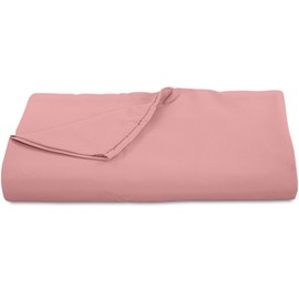 Royale Linens 300 Thread Count 100% Long Staple Combed Cotton Flat Sheet - Super Soft - Top Sheets - King Flat Sheet Sold Separately - Breathable, Cool & Crisp Percale Sheets Only (King, Pink)