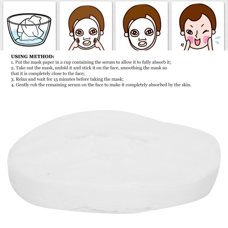 100pcs Dry Facial Mask Sheets Cosmetic Mask Fiber Paper Natural