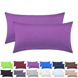 NatureMark Pack of 2 Jersey Cushion Covers, Side Sleeper Pillows, Neck Pillows, Many Sizes and Colours, Oeko-Tex (40 x 80 cm, Purple)