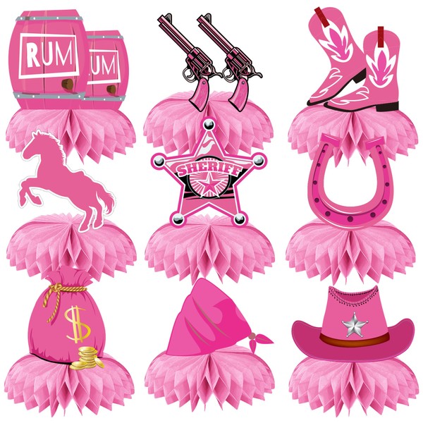 Cowgirl Party Decorations Centerpieces for Tables Western Birthday Decorations Honeycomb Centerpieces Cowgirl Rodeo Themed Party Supplies Birthday Baby Shower Decorations Party Favors