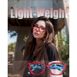 GRAFULCA Square Large Frame Funky Oprah Style Reading Glasses for Women, Spectacle Magnifying, Blue Light Eyekeepers Spring Hinge Computer Womens Readers (colorful, 3, x)