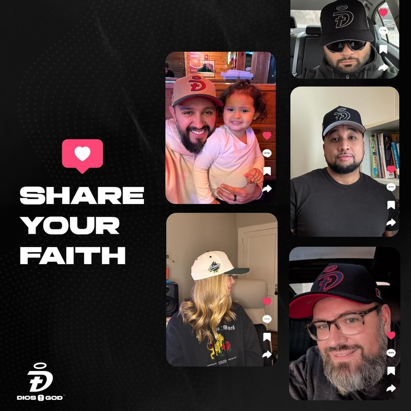 DIOSGOD Christian Baseball Hat | White and Blue