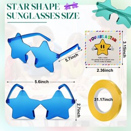 Saysurey 48Pcs Back to School Gifts Star Sunglasses, First Day of School Gifts for Students You're a Star Wish Card Favors to Students from Teachers