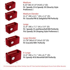 ETTP Purse Organizer, Felt Bag Organizer Insert Purse Organizer For Speedy, Neverfull, Tote, Handbag,Shaper 5 Sizes (Medium Slender, Red)